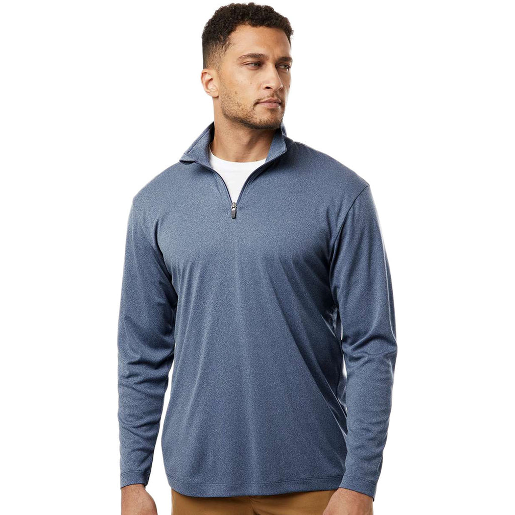 AllPro Men's Heather Navy Pro-Lock Performance Quarter-Zip Pullover
