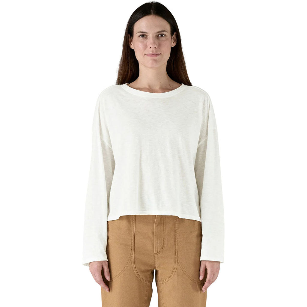Patagonia Women's White Long-Sleeve Mainstay Top