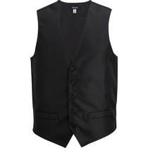 Edwards Men's Black Brocade Vest