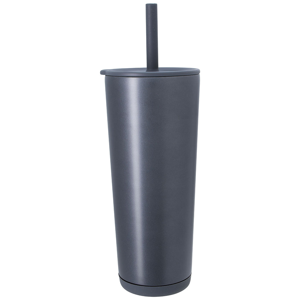 Koozie Group Matte Metallic Black Astrid Recycled Vacuum Tumbler - 24 oz.