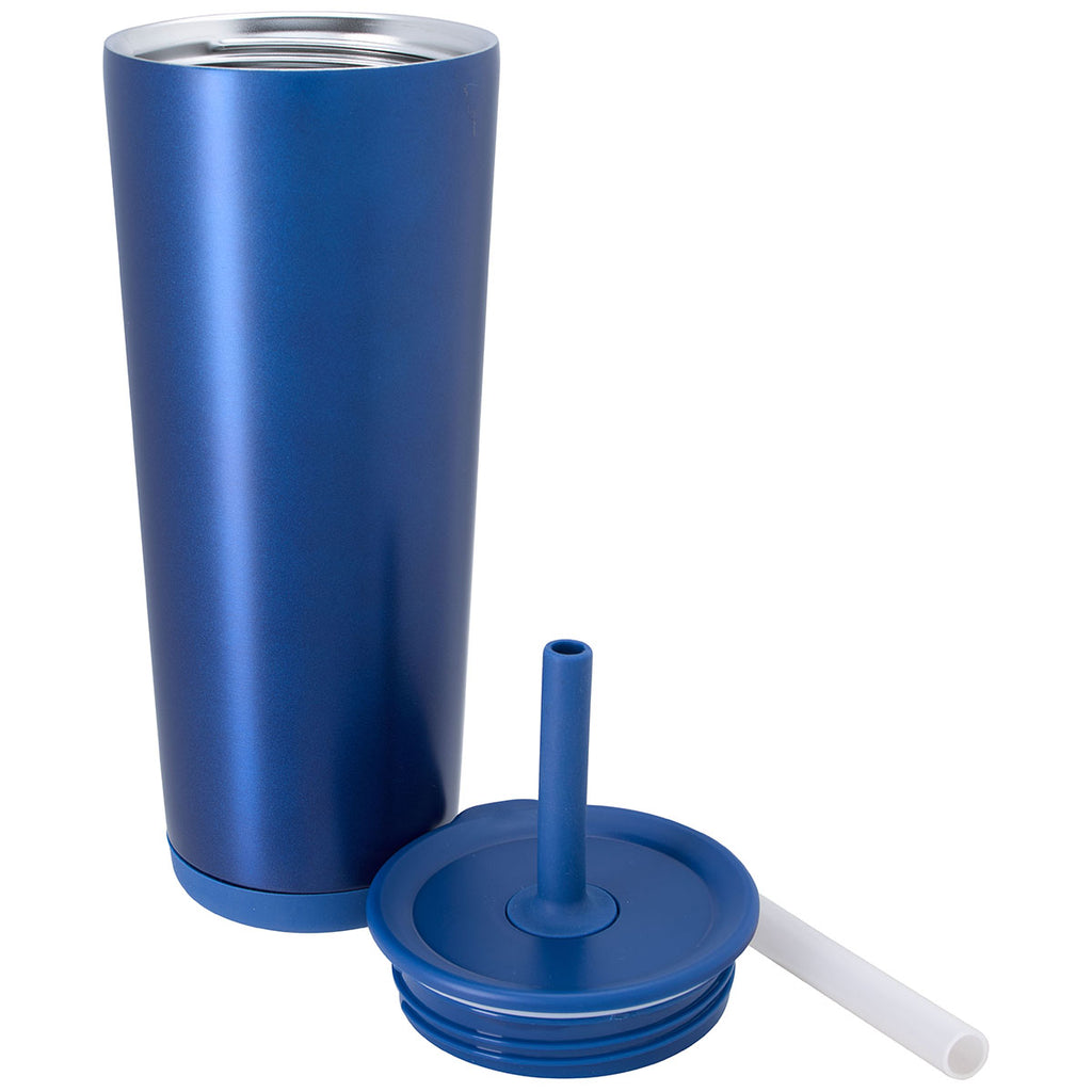 Koozie Group Matte Metallic Blue Astrid Recycled Vacuum Tumbler - 24 oz.