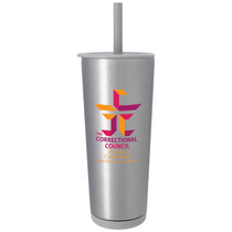 Koozie Group Matte Metallic Silver Astrid Recycled Vacuum Tumbler - 24 oz.