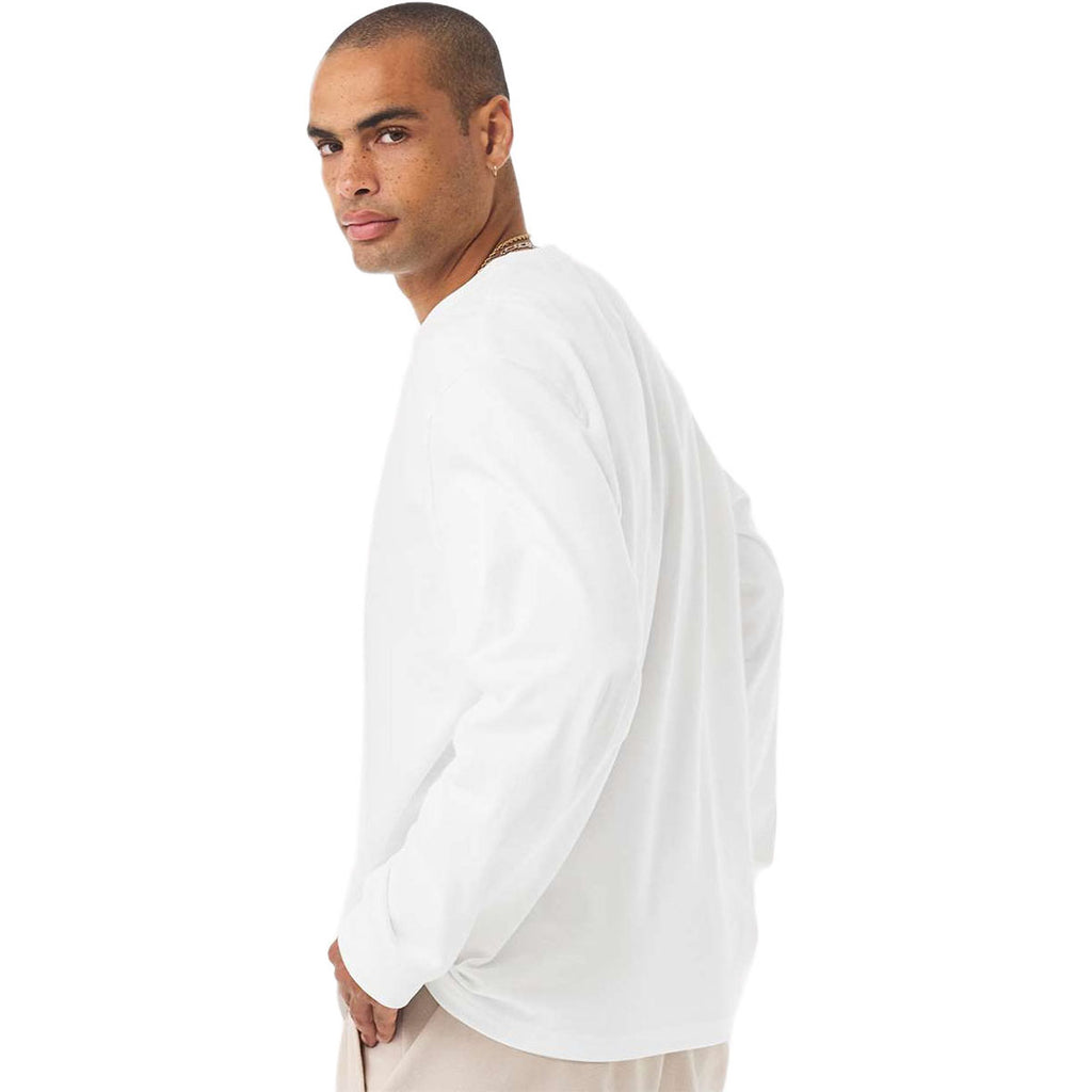 Bella + Canvas Men's White 7.5 oz Heavyweight Long Sleeve Tee