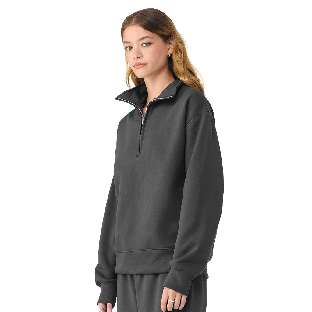 Bella + Canvas Unisex Asphalt 10 oz Quarter-Zip Pullover Sweatshirt