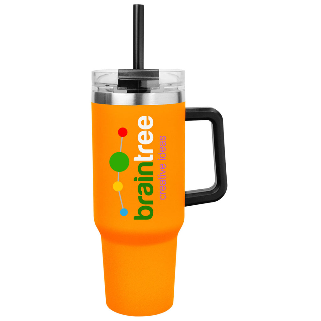 Hit Orange Full Color Intrepid 40 Oz. Stainless Steel Tumbler