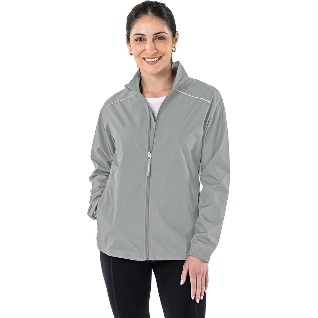 Charles River Women's Ice Grey Skyline Pack-N-Go Full Zip Reflective Jacket