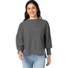 Charles River Women's Grey Camden Spliced Crew Neck Sweatshirt