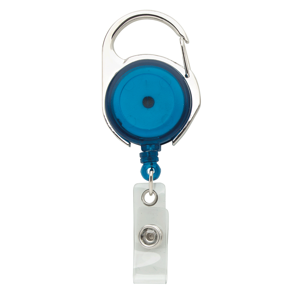 BIC Translucent Blue Carabiner Badge Holder