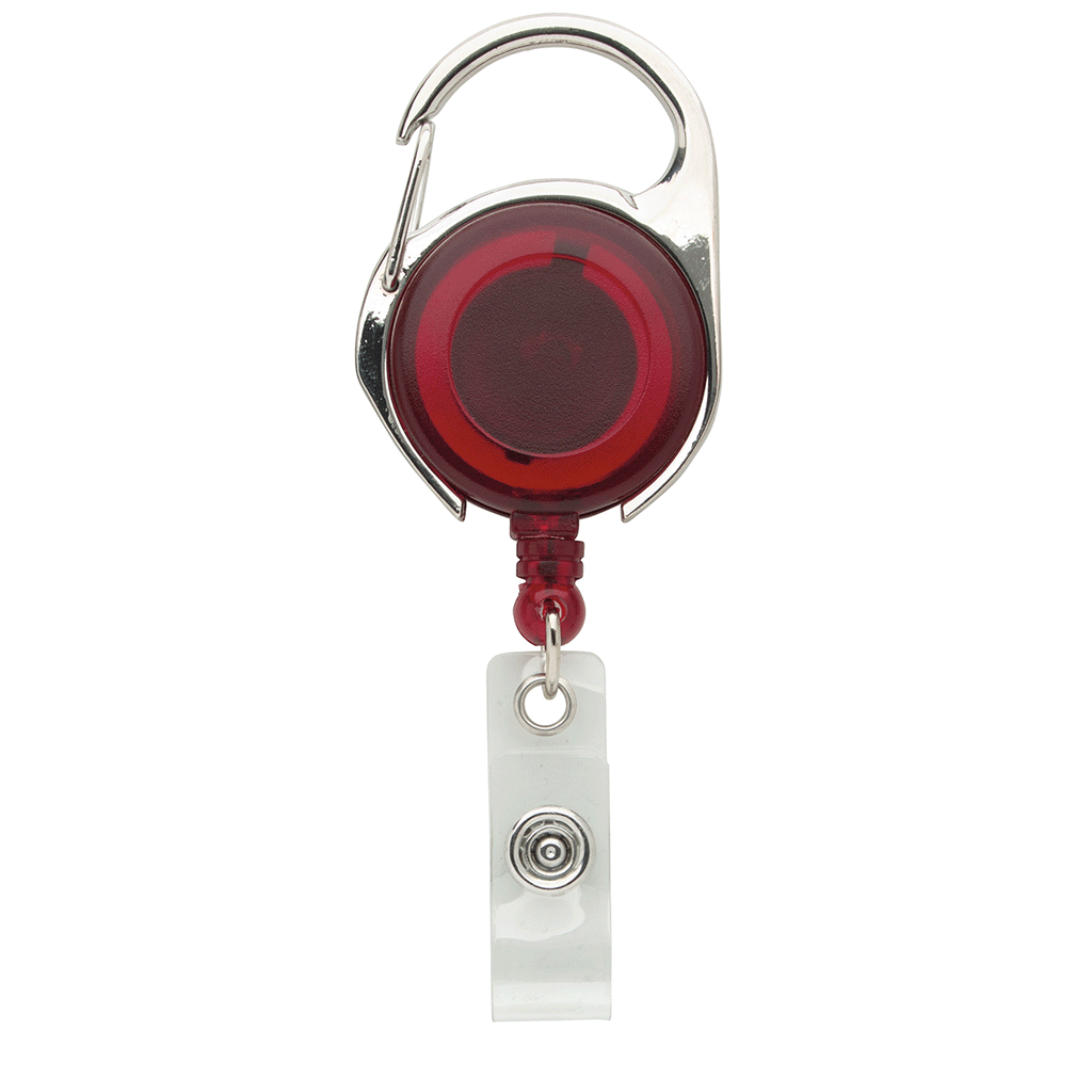 BIC Translucent Red Carabiner Badge Holder