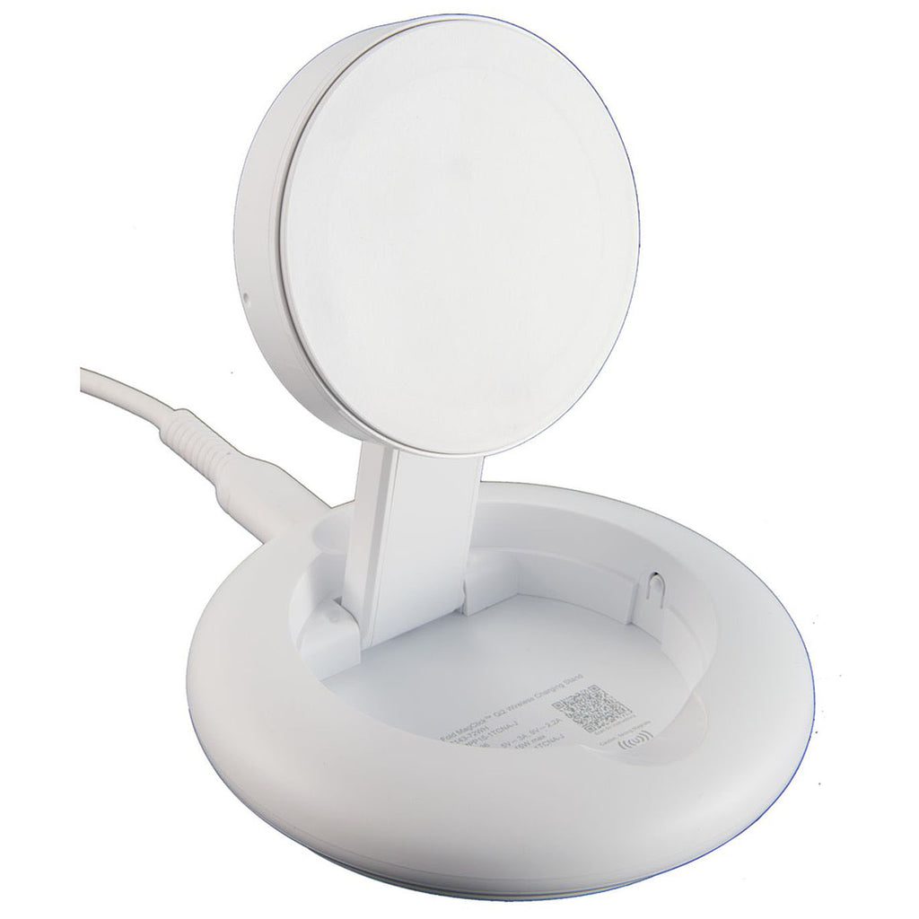Leed's White Fast Fold MagClick Qi2 Wireless Charging Stand