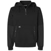 Dri Duck Men's Black Mission Quarter-Zip Hooded Pullover