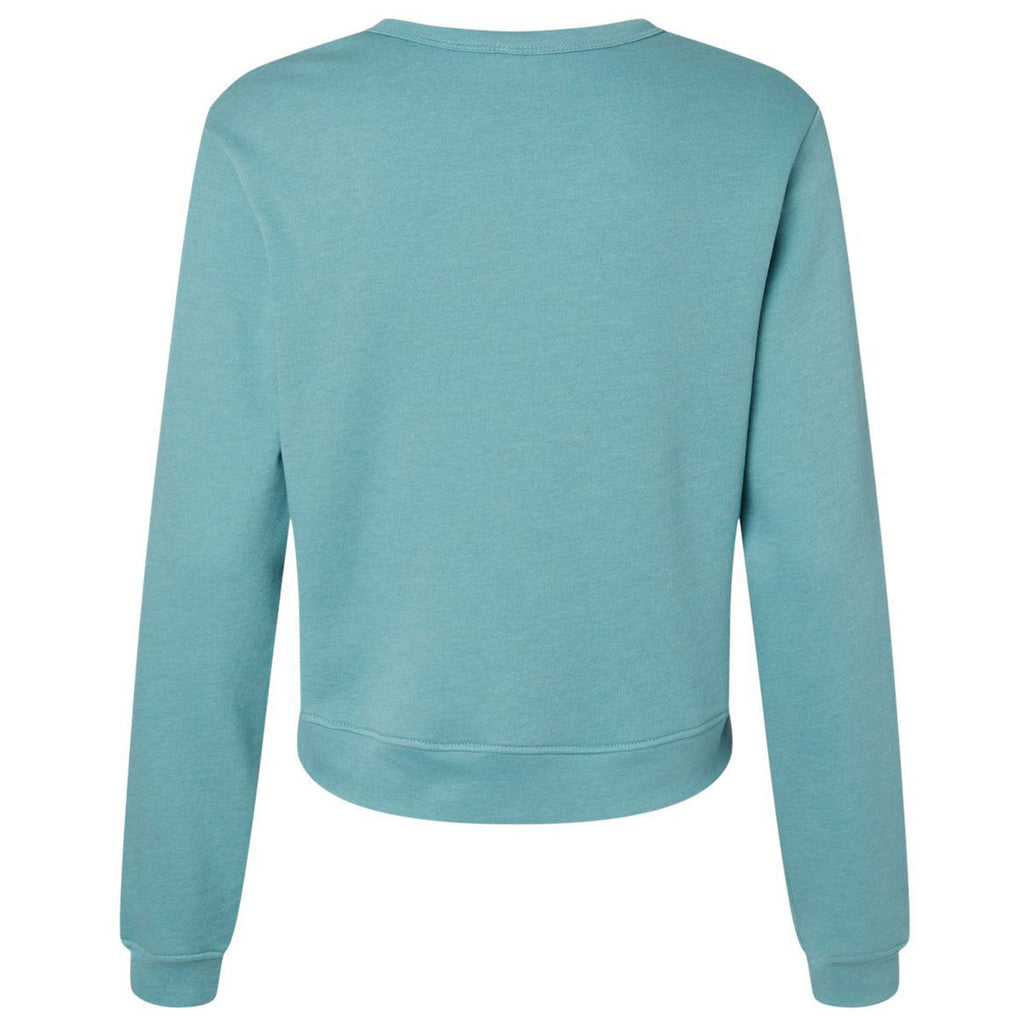 Bella + Canvas Women's Heather Blue Lagoon Sponge Fleece Classic Crewneck Sweatshirt