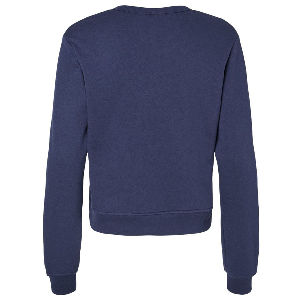 Bella + Canvas Women's Navy Sponge Fleece Classic Crewneck Sweatshirt