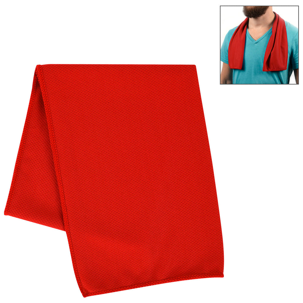 Hit Red Recycled Pet Cooling Sport Towel