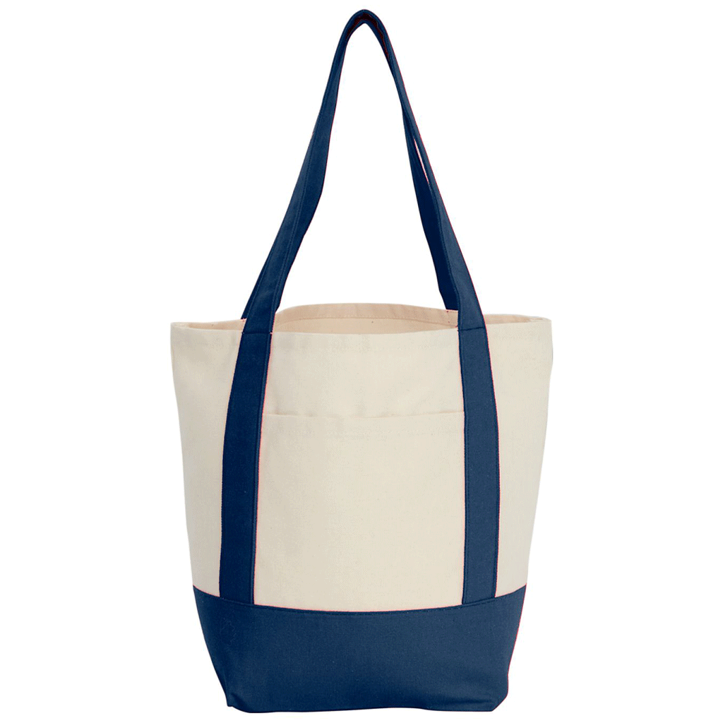Leed's Navy Mini Recycled 8oz Cotton Canvas Tote
