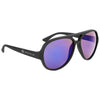 Hit Black With Blue Rubberized Recycled Frame Aviator Sunglasses