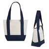 Evans Navy Small Tj Cotton Canvas Zippered Tote