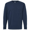 American Apparel Unisex Sea Blue Super Heavyweight Long Sleeve Pocket Tee