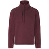 Landway Men's Maroon Kodiak Herringbone Quarter-Zip Sweater-Knit Fleece