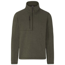 Landway Men's Olive Kodiak Herringbone Quarter-Zip Sweater-Knit Fleece