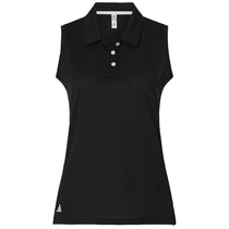 Adidas Women's Black Ottoman Sleeveless Polo