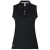 Adidas Women's Black Ottoman Sleeveless Polo