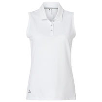 Adidas Women's White Ottoman Sleeveless Polo