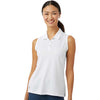 Adidas Women's White Ottoman Sleeveless Polo