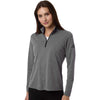 Adidas Women's Black Heather Lightweight Quarter-Zip Pullover