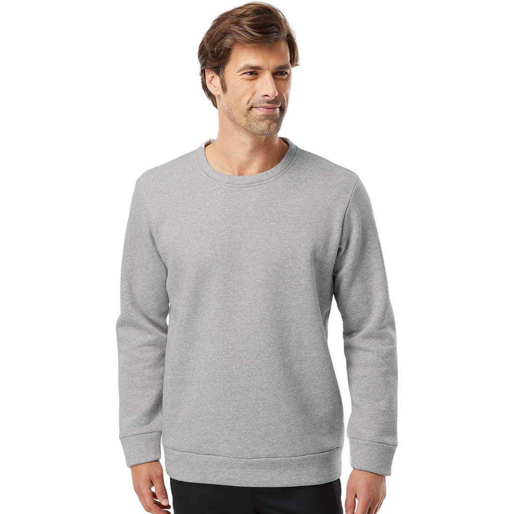 Adidas Men's Grey Heather Fleece Crewneck Sweatshirt