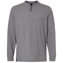 Adidas Men's Grey Five Melange Henley Long Sleeve Tee