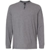 Adidas Men's Grey Five Melange Henley Long Sleeve Tee