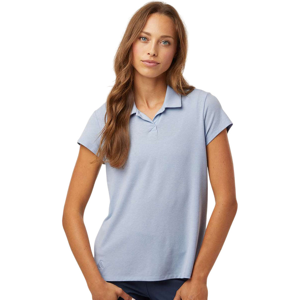 Adidas Women's Blue Dawn Melange Blend Polo