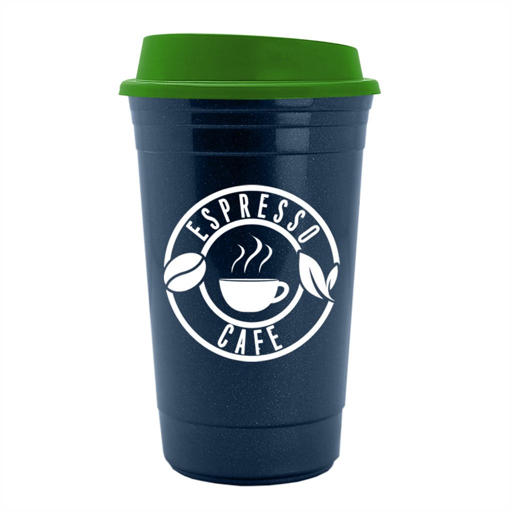 Garyline Metallic Navy Blue Traveler Insulated Cup - 16 oz.