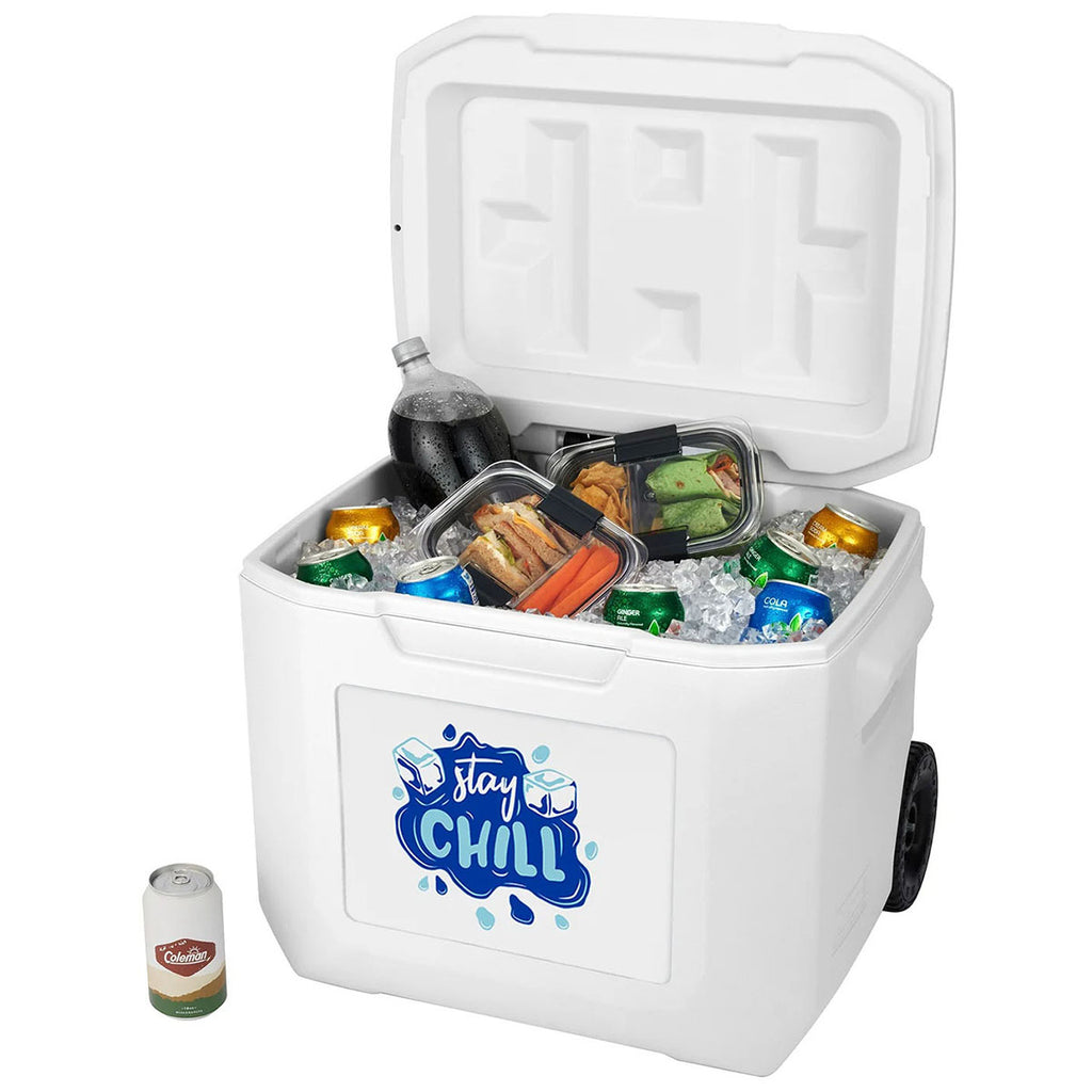 Coleman White 60 Qt. Wheeled Cooler