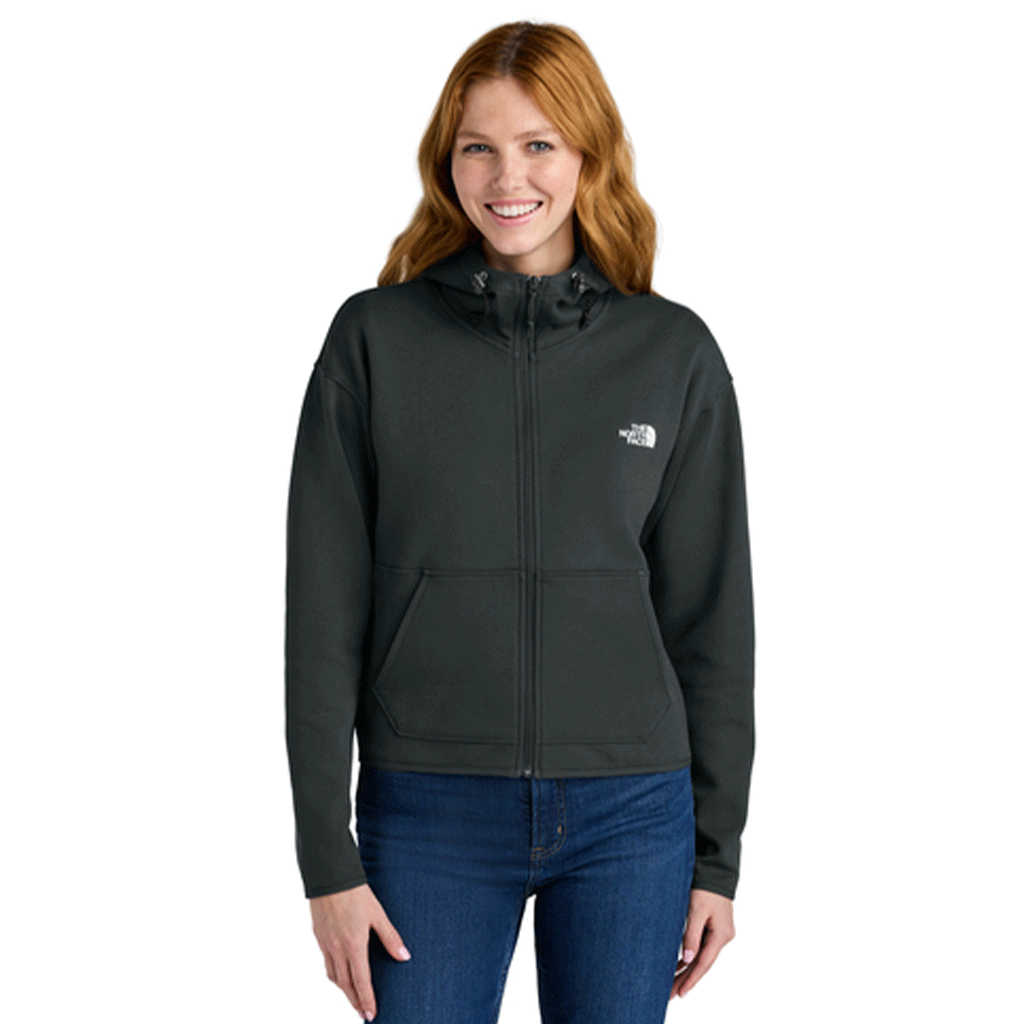 The North Face Women's Asphalt Grey Double-Knit Full Zip Hoodie