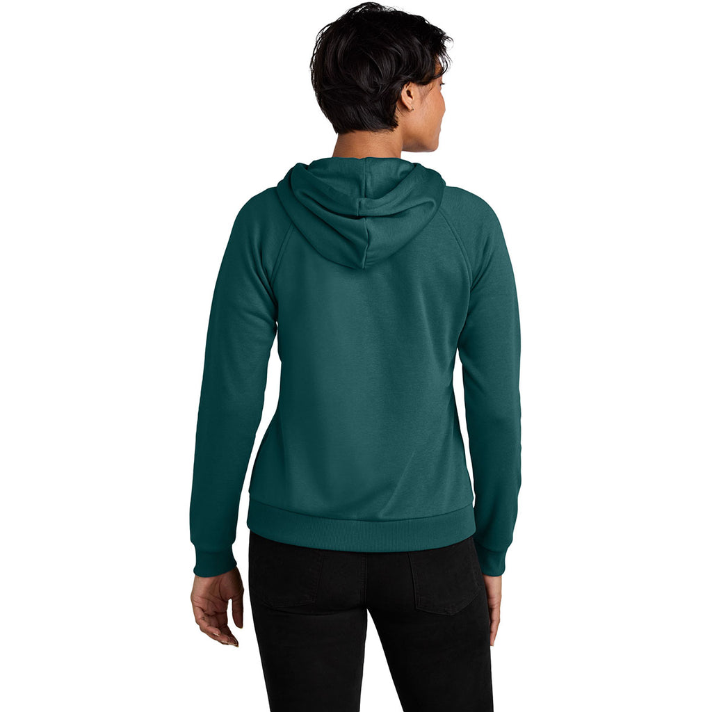 Allmade Women's Deep Sea Green Organic CVC Fleece Full-Zip Hoodie