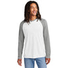 Allmade Unisex Aluminum Grey/Bright White Tri-Blend Long Sleeve Colorblock Raglan