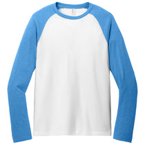Allmade Unisex Azure Blue/Bright White Tri-Blend Long Sleeve Colorblock Raglan