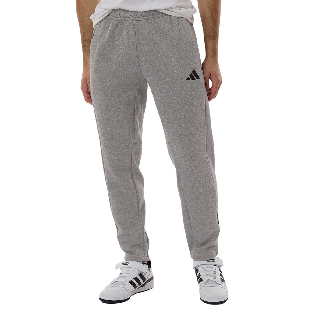 Adidas Men's Medium Grey Heather Game & Go Fleece 3-Bar Sweatpants