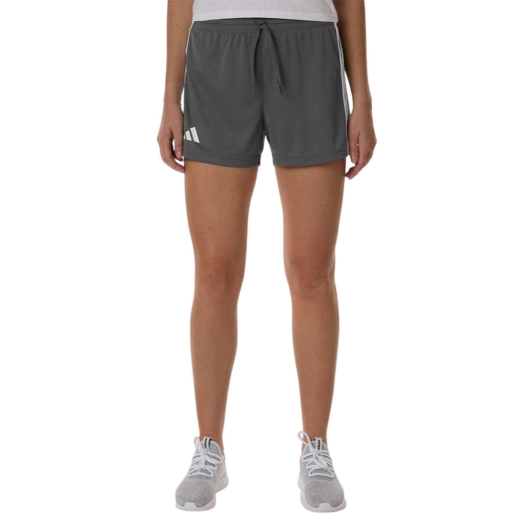 Adidas Women's Team Grey Four/White 3-Stripes 3" Shorts