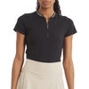 UNRL Women's Black Amelia Short Sleeve Polo
