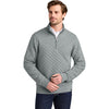 Brooks Brothers Men's Light Shadow Grey Heather Diamond Quilt 1/4-Zip