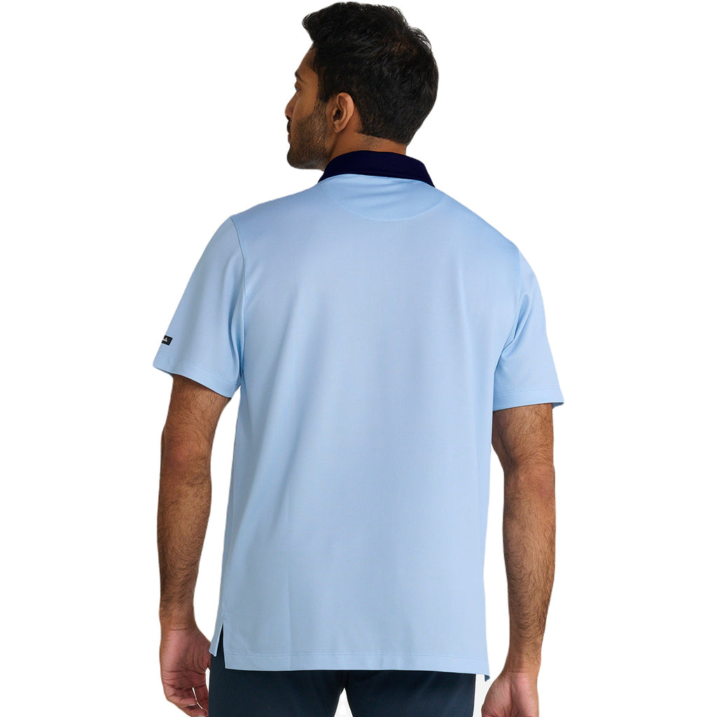 Bad Birdie Men's Sky Blue Pique Polo