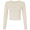 American Apparel Women's Bone Baby Rib Long Sleeve Cropped Tee