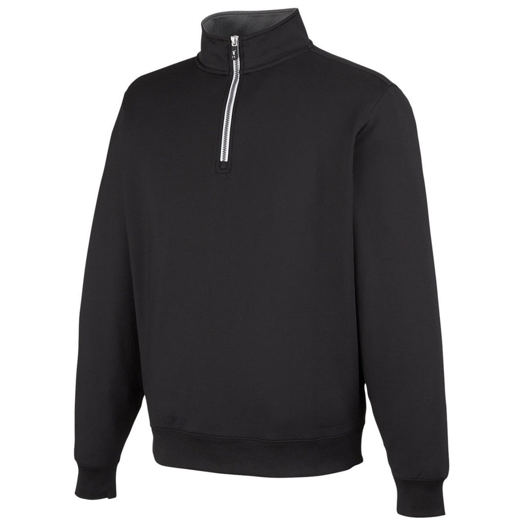 Fairway & Greene Men's Black/Dark Shadow Grey Heather Caves Quarter-Zip Tech Pullover