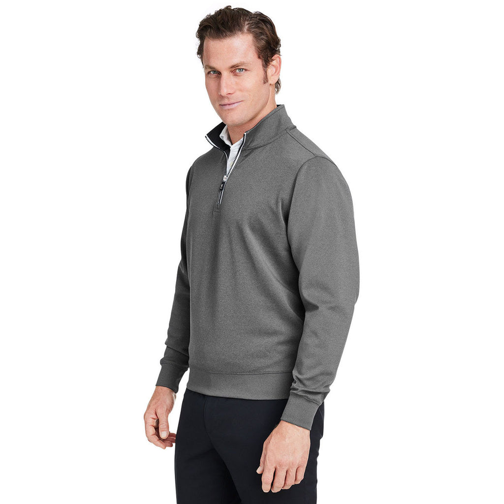 Fairway & Greene Men's Dark Shadow Grey Heather Caves Quarter-Zip Tech Pullover