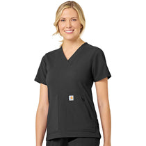 Carhartt Women's Black Modern Fit 4-Pocket V-Neck