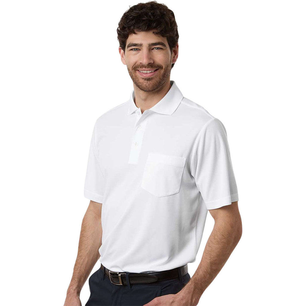 Core 365 Men's White Nova Performance Pique Pocket Polo