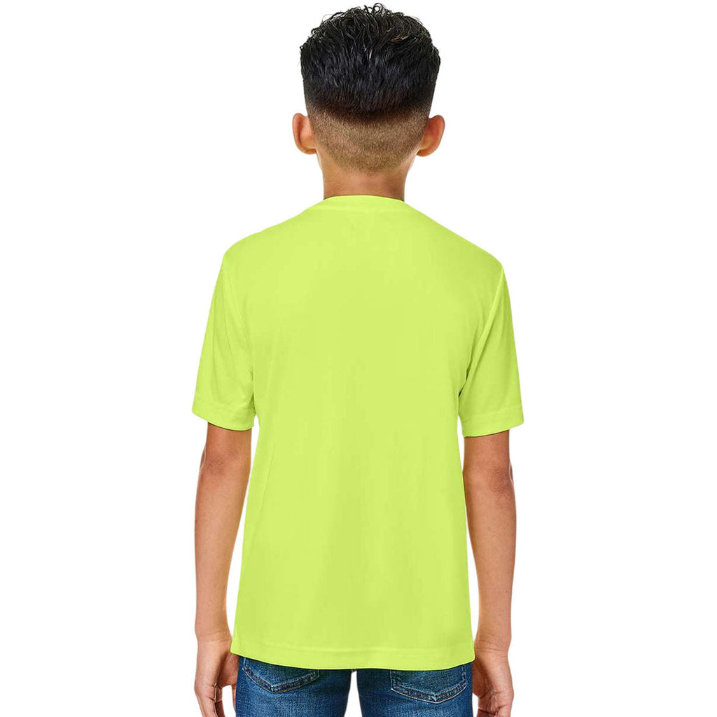 Core 365 Youth Safety Yellow Capital Performance T-Shirt
